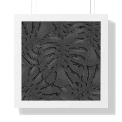 Charcoal Monstera Framed Print – Botanical Wall Art