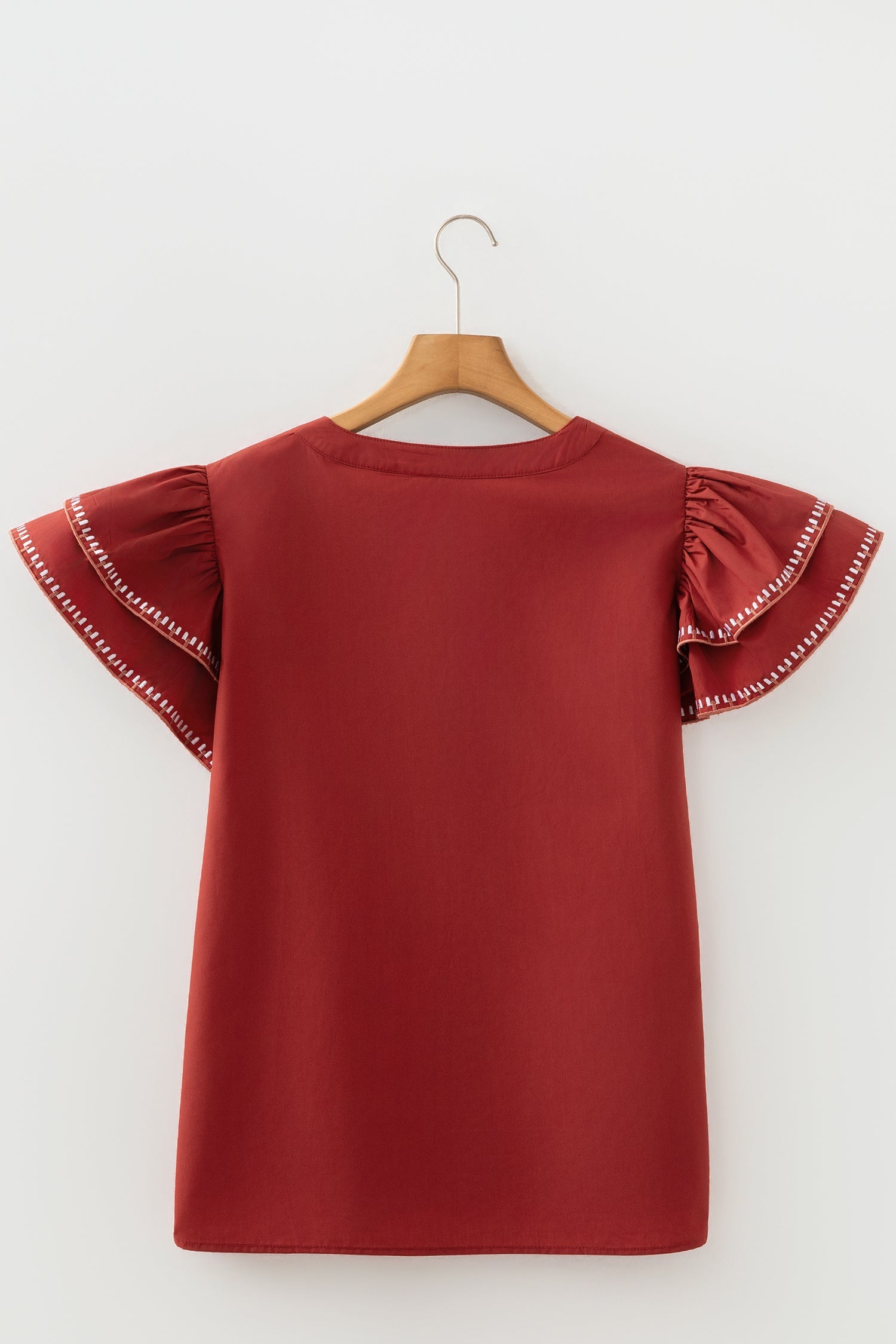 Andie Trim Flutter Sleeve Blouse