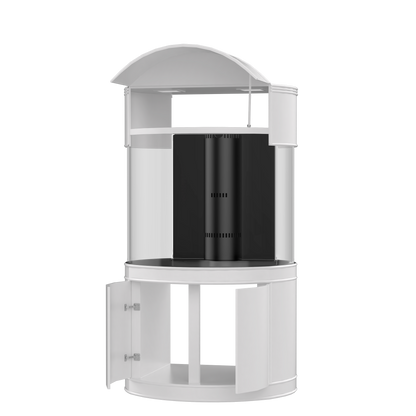 90 Gallon Glass 3/4 Cylinder Round Aquarium With Stand and Canopy in Golden Oak