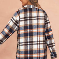 Multicolor Plaid Casual Button Up Flannel Shacket Anytime