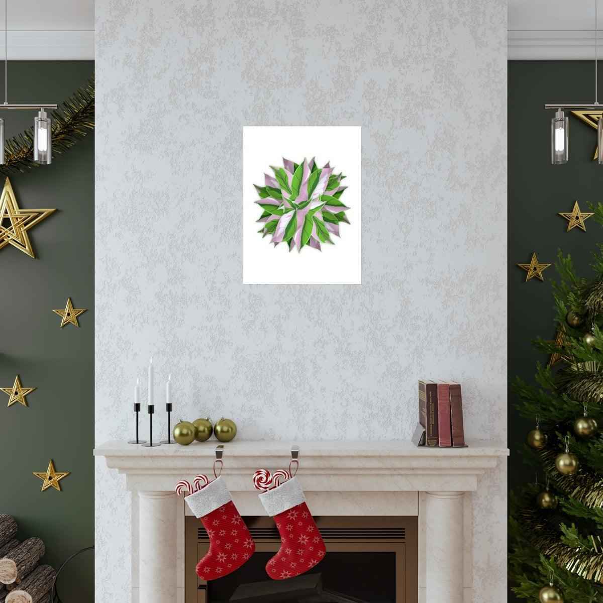 Syngonium Tricolor Pattern Botanical Print – Unframed Wall Art