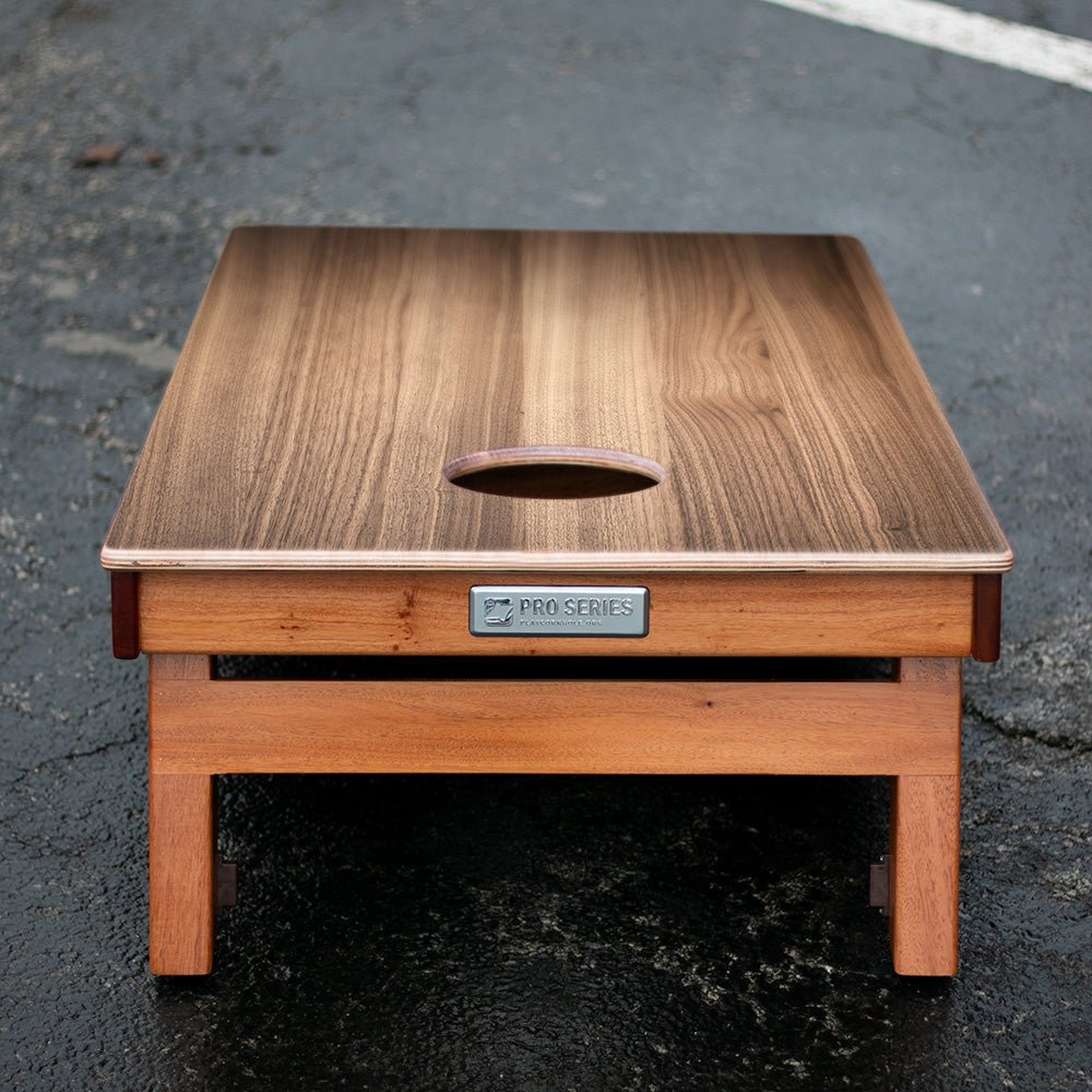 Dark Teak Silver Series Cornhole Boards