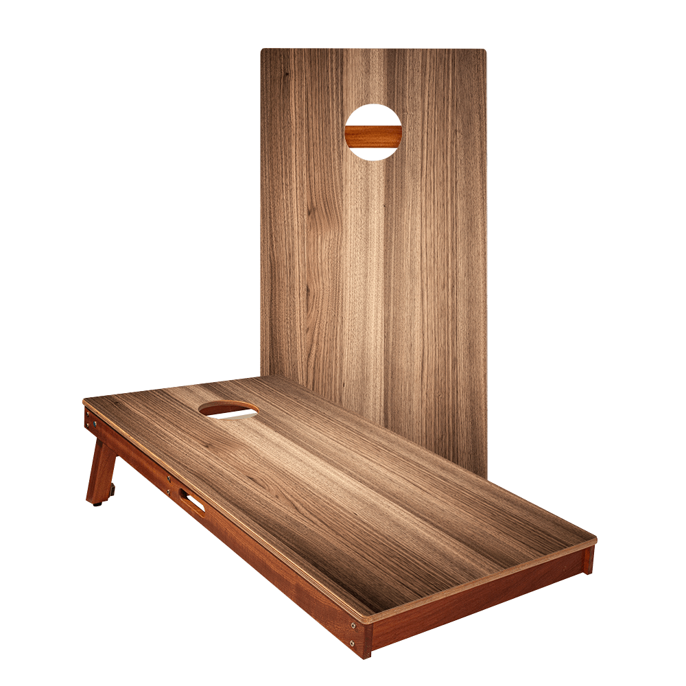 Dark Teak Silver Series Cornhole Boards