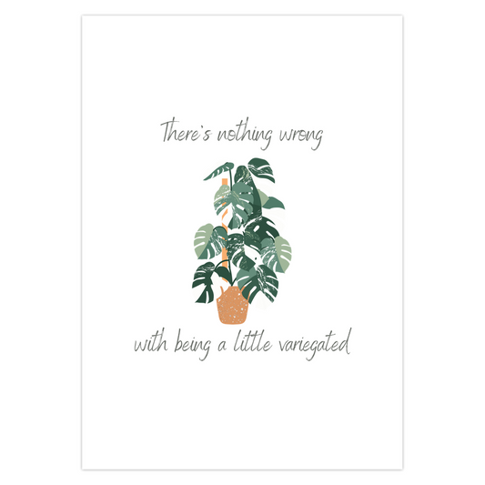 Variegated Botanical Greeting Card – Blank Inside With Envelope