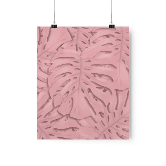 Soft Pink Monstera Botanical Print – Unframed Wall Art