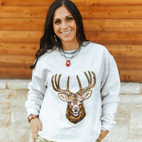 Deer Hunting Sequin Patch Sweatshirt