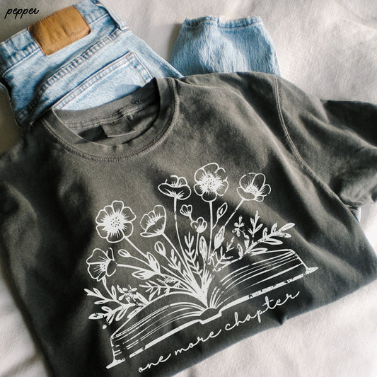 One More Chapter Floral Book Tee *10 Colors (S-3X)
