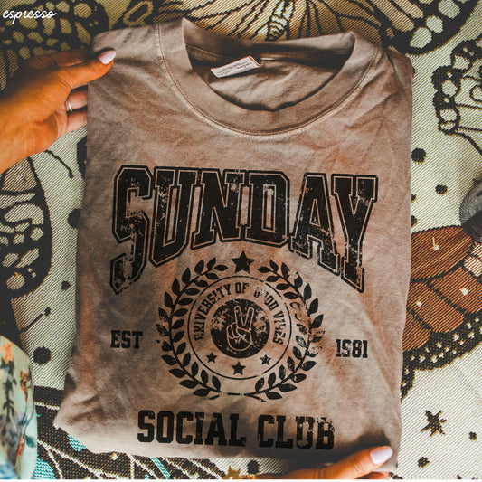 Sunday Social Club Tee *10 Colors (S-3X)