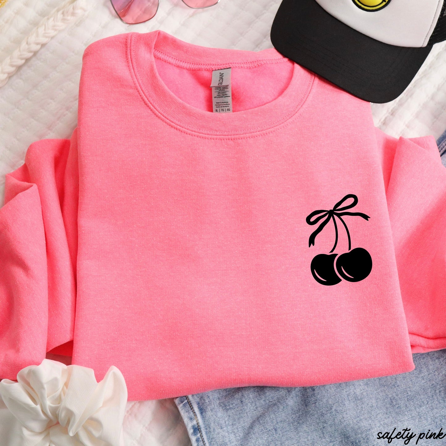 Pocket Cherry Coquette Sweatshirt *5 Colors (S-3X)