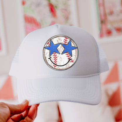 Baseball Star Eyes Trucker Hat *9 Colors