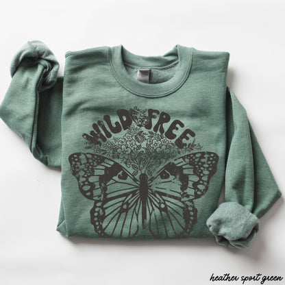 Wild & Free Butterfly Sweatshirt *5 Colors (S-3X)
