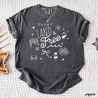 Land of the Free Doodle Tee *8 Colors (S-3X)