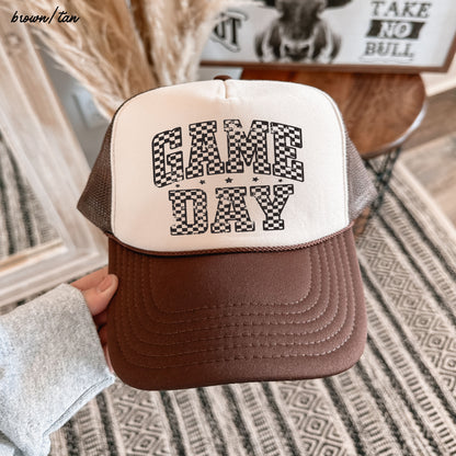 Checkered Game Day Trucker Hat *9 COLORS
