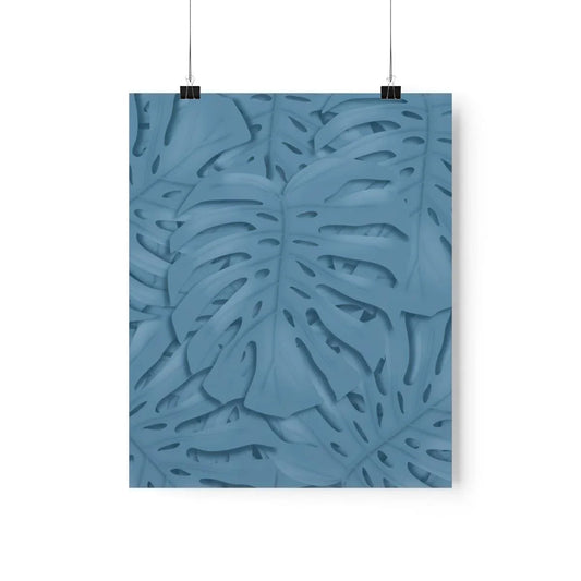 Cerulean Monstera Botanical Print – Unframed Wall Art