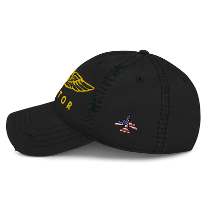Aviator wings distressed dad hat — embroidered pilot cap, gift for pilots and aircrew