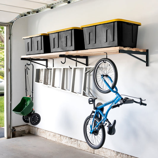 2' x 8' DIY Wall Shelf Brackets | Heavy Duty Garage Wall Shelf
