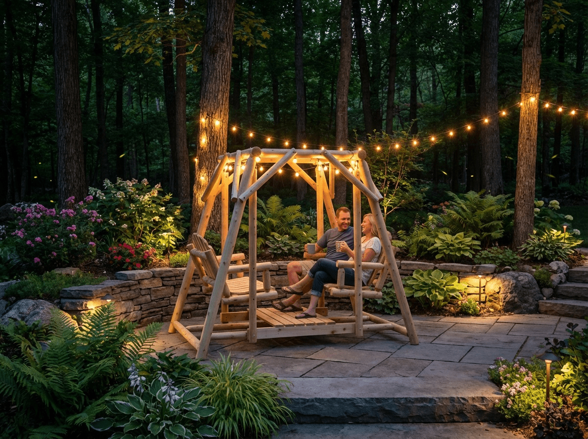 Double Benches Swing for Patio