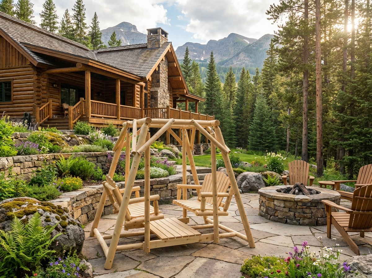 Double Benches Swing for Patio