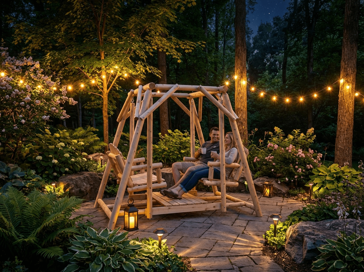 Double Benches Swing for Patio
