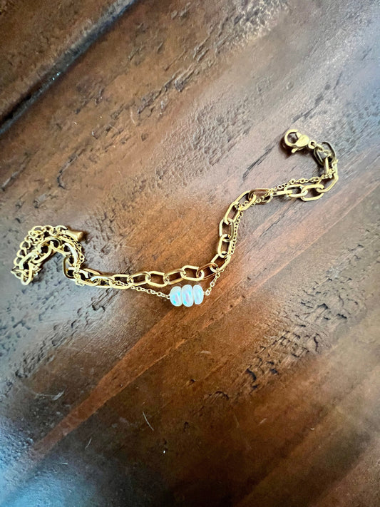 double strand freshwater pearl bracelet