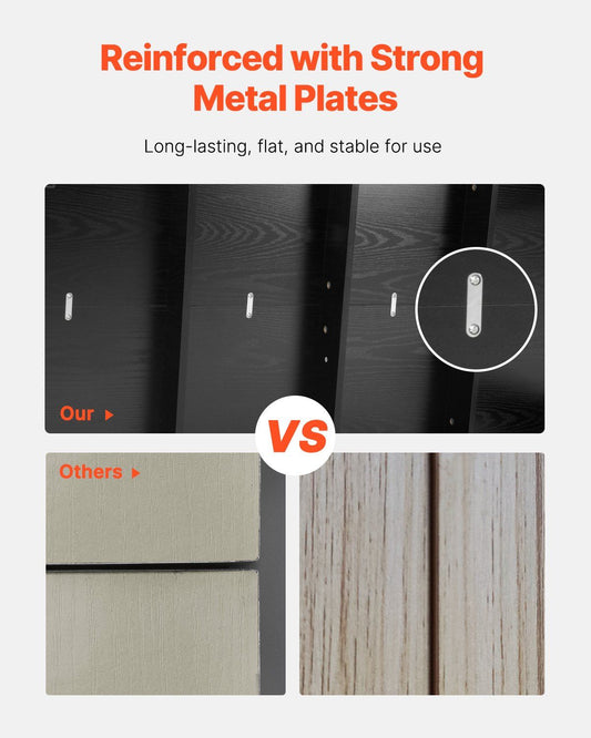 VEVOR Rectangle Dining Table, 63 inch Length Large Wood Tables for 4-6 Person, Modern Dinner Furniture, Conference Desk Supporting for 330LBS, for Home Kitchen Living Room, Black(Only Table)