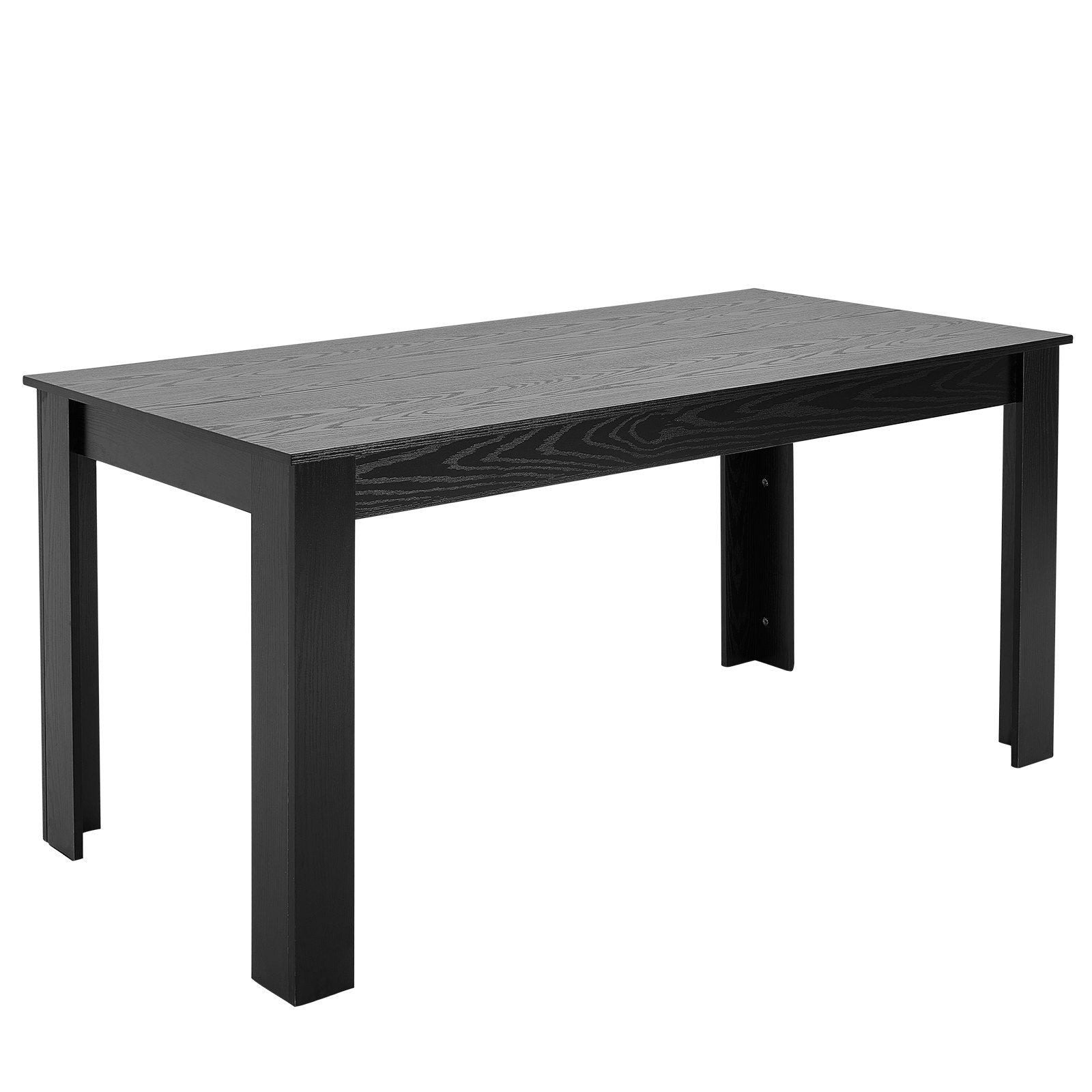 VEVOR Rectangle Dining Table, 63 inch Length Large Wood Tables for 4-6 Person, Modern Dinner Furniture, Conference Desk Supporting for 330LBS, for Home Kitchen Living Room, Black(Only Table)