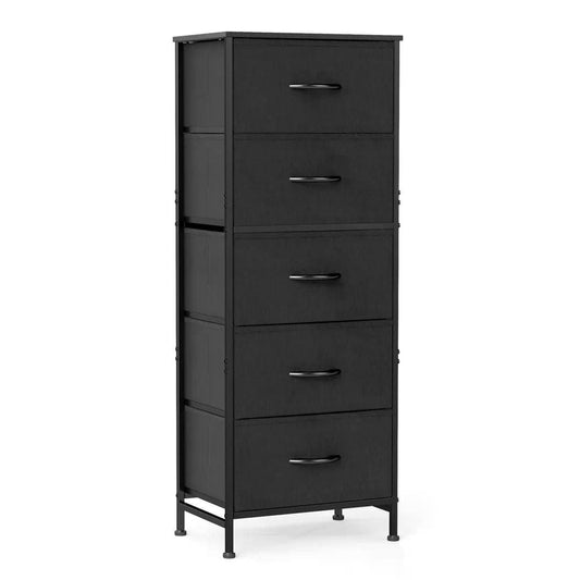 48IN Dresser For Bedroom With 5 Fabric Drawers Nightstand Wardrobe Steel Frame Closet For Clothes Storage Cabinet Furniture