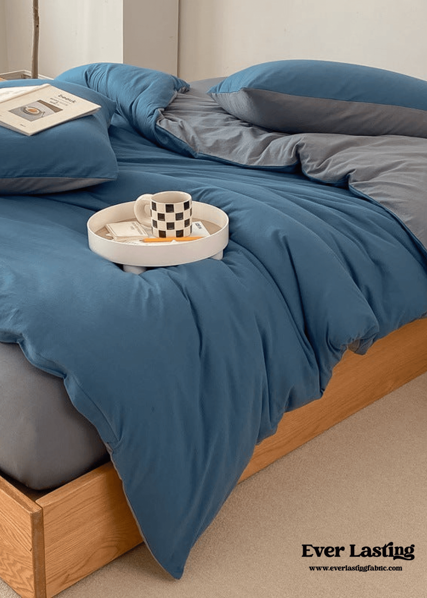 Duo Earth Tone Jersey Knit Bedding Set / Pink Beige