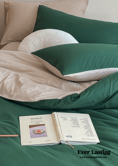 Duo Earth Tone Jersey Knit Bedding Set / Pink Beige