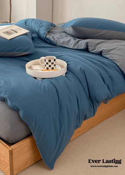 Duo Earth Tone Jersey Knit Bedding Set / White Beige