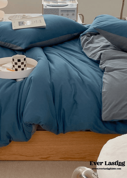 Duo Earth Tone Jersey Knit Bedding Set / White Beige