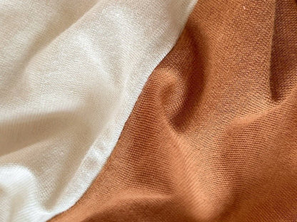 Duo Earth Tone Jersey Knit Bedding Set / White Beige