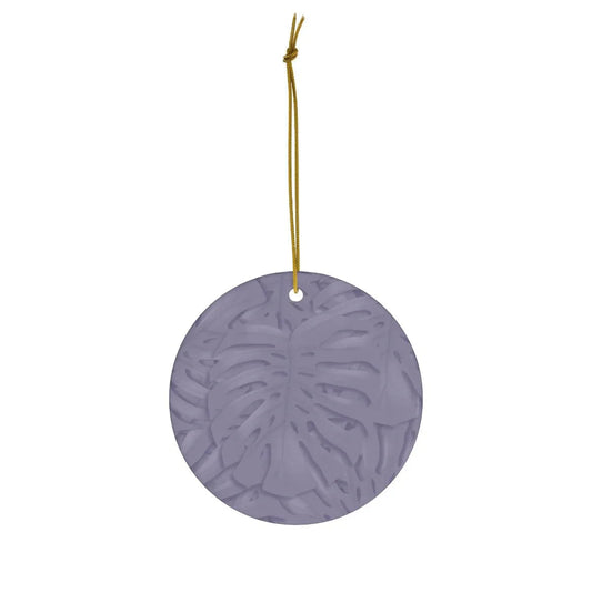 Violet Monstera Ceramic Ornament