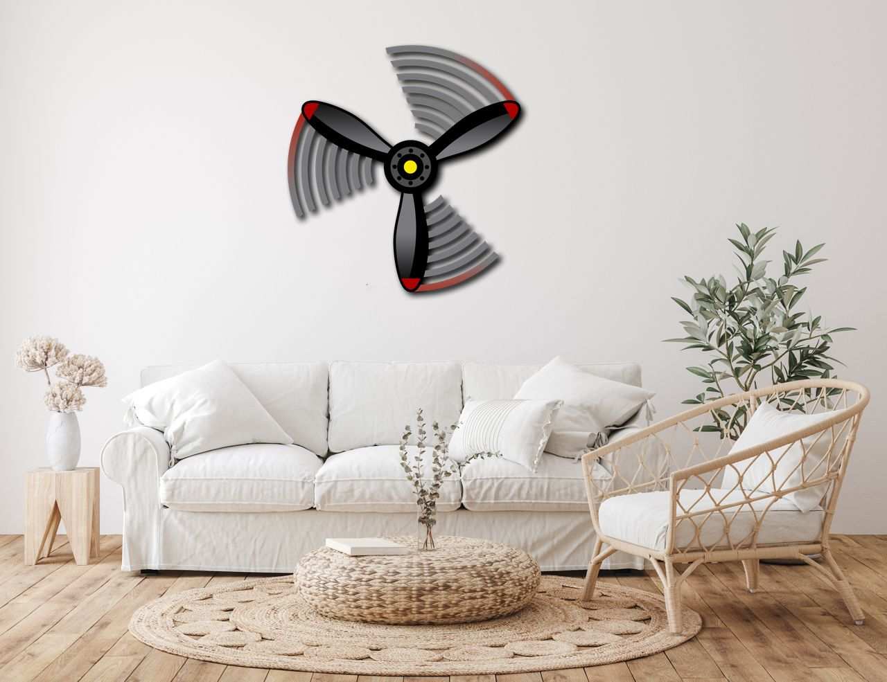 Multicolor metal wall art Propeller Spin Metal Wall Art