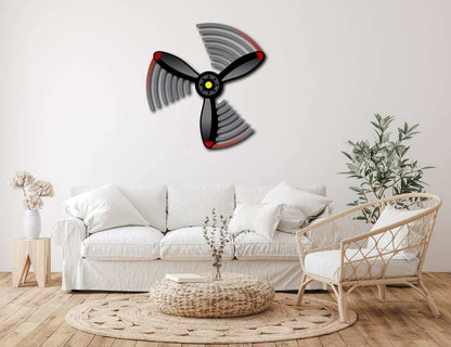 Multicolor metal wall art Propeller Spin Metal Wall Art