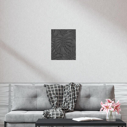 Charcoal Monstera Botanical Print – Unframed Wall Art