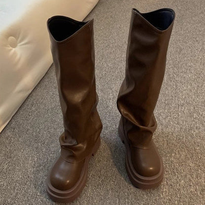 Women’s Platform Dress Boots – British Style Autumn/Winter