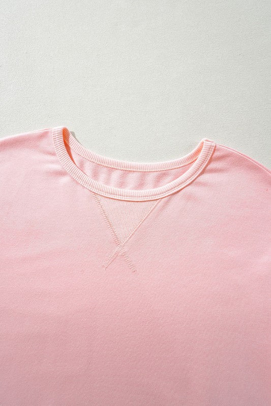 Solid Cap Sleeve Drop Waist T-Shirt Dress