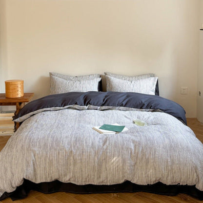 Emma Duo Striped Jacquard Bedding Set / Cream