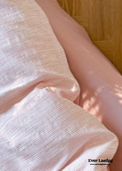Emma Duo Striped Jacquard Bedding Set / Light Pink