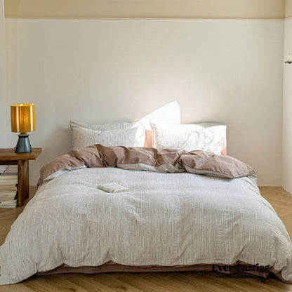 Emma Duo Striped Jacquard Bedding Set / Light Pink