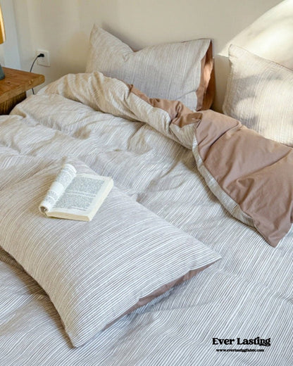 Emma Duo Striped Jacquard Bedding Set / Light Purple