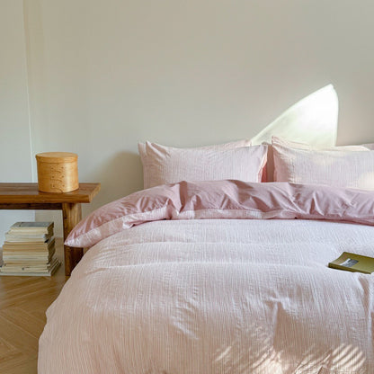 Emma Duo Striped Jacquard Bedding Set / Pink