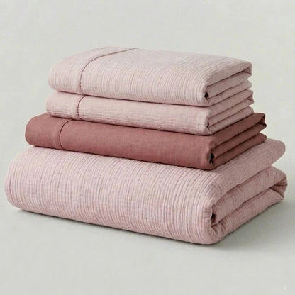 Emma Duo Striped Jacquard Bedding Set / Pink