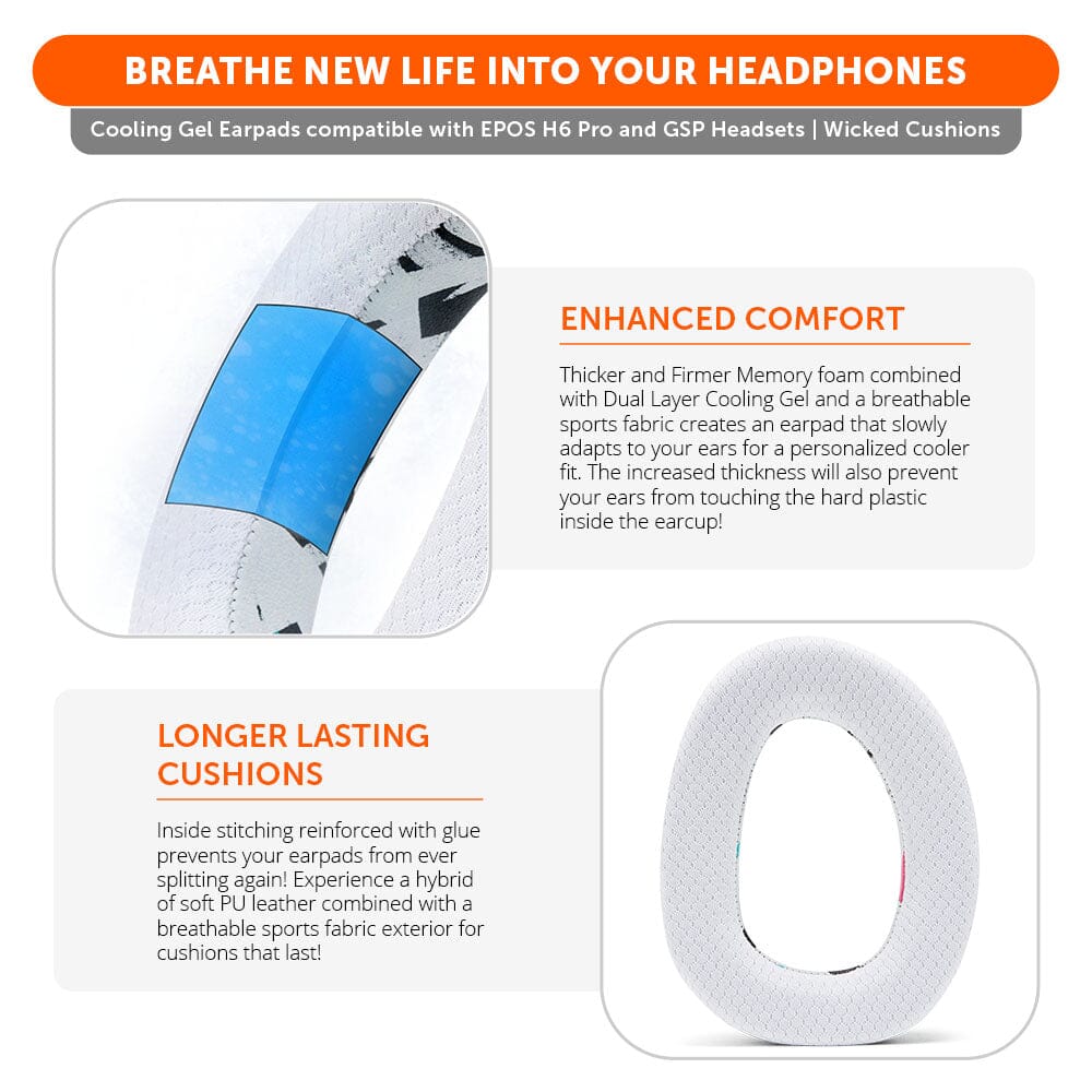 EPOS H6 Pro & GSP Headset Earpads - WC FreeZe Cooling Gel