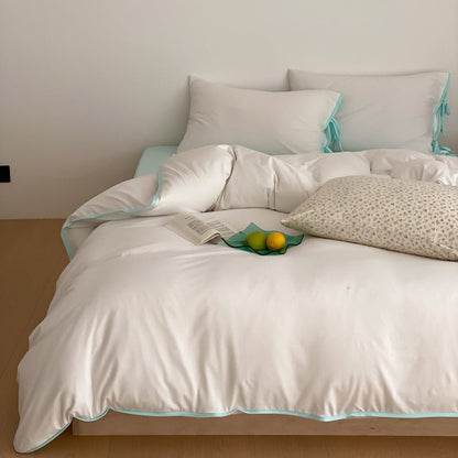 Evangeline Pastel Bow Tie Twill Bedding Set / Green