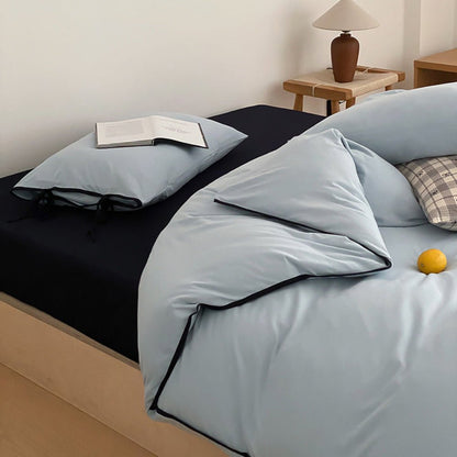 Evangeline Pastel Bow Tie Twill Bedding Set / White