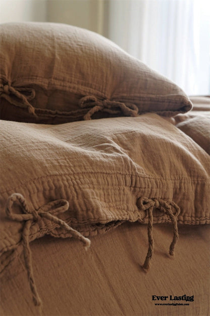 Evelyn Retro Double Gauze Bedding Set / Beige Brown