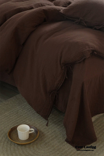 Evelyn Retro Double Gauze Bedding Set / Beige Brown