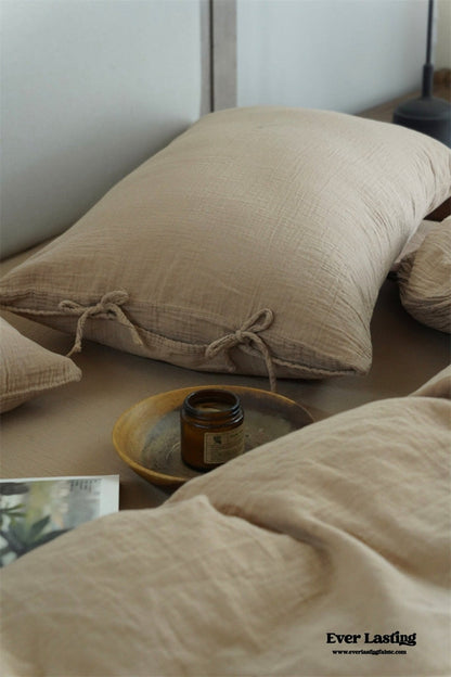 Evelyn Retro Double Gauze Bedding Set / Beige Brown